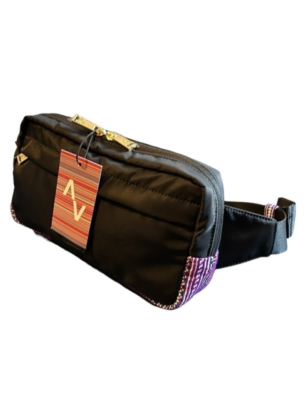 RAFI NOVA Around the World Belt Bag Fanny Pack Mekong Purple Fabric Trim